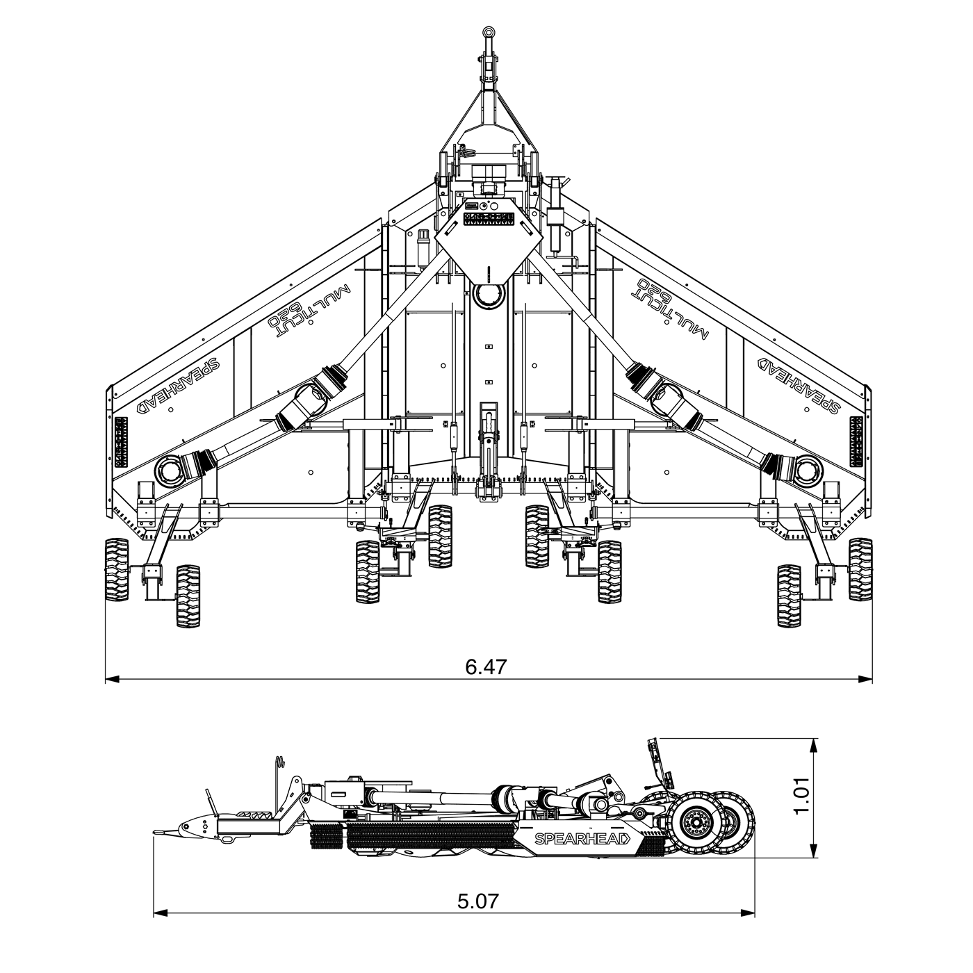 Multicut 620 Rotary Mower Working Dimensions