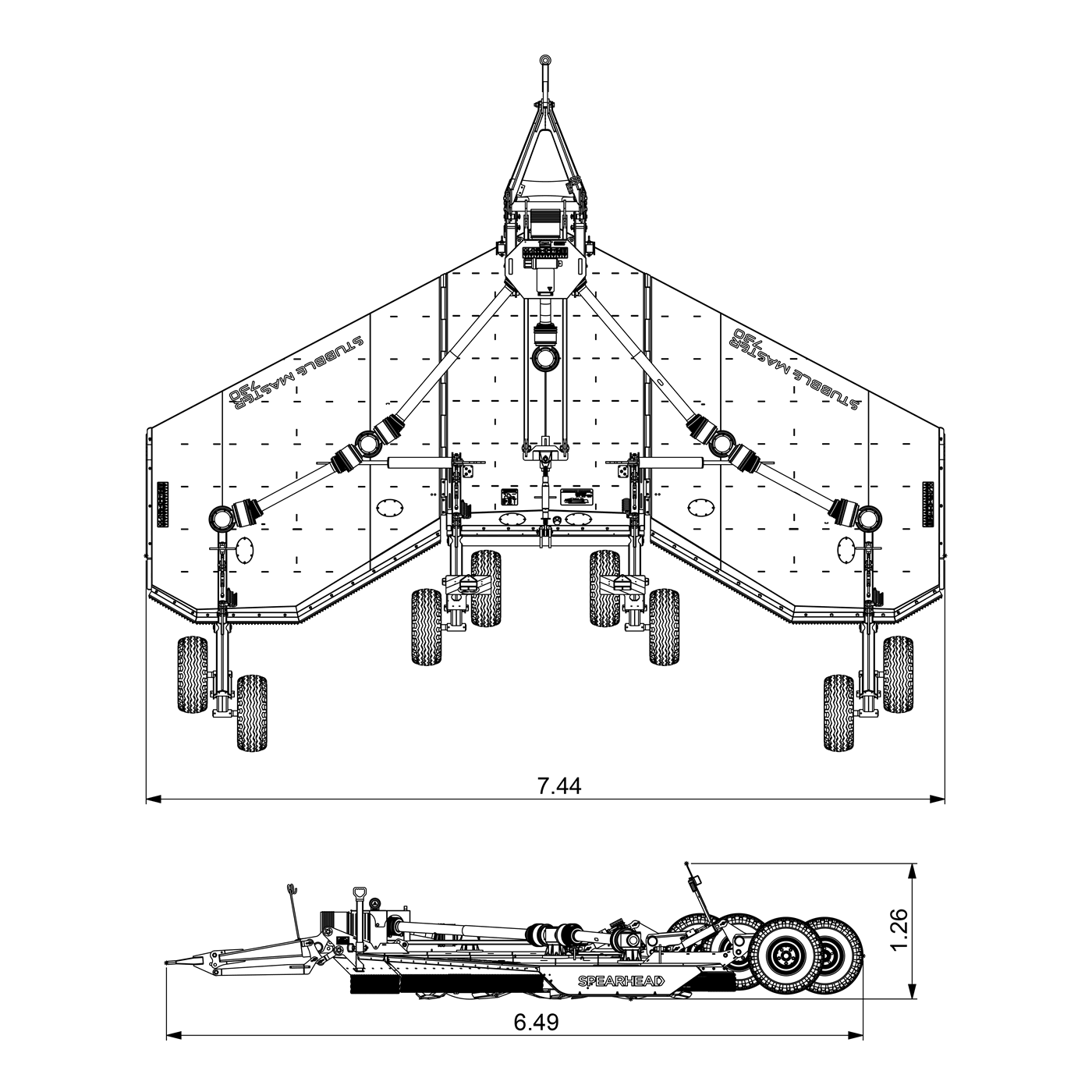 Spearhead STUBBLE MASTER 730 Working Dimensions