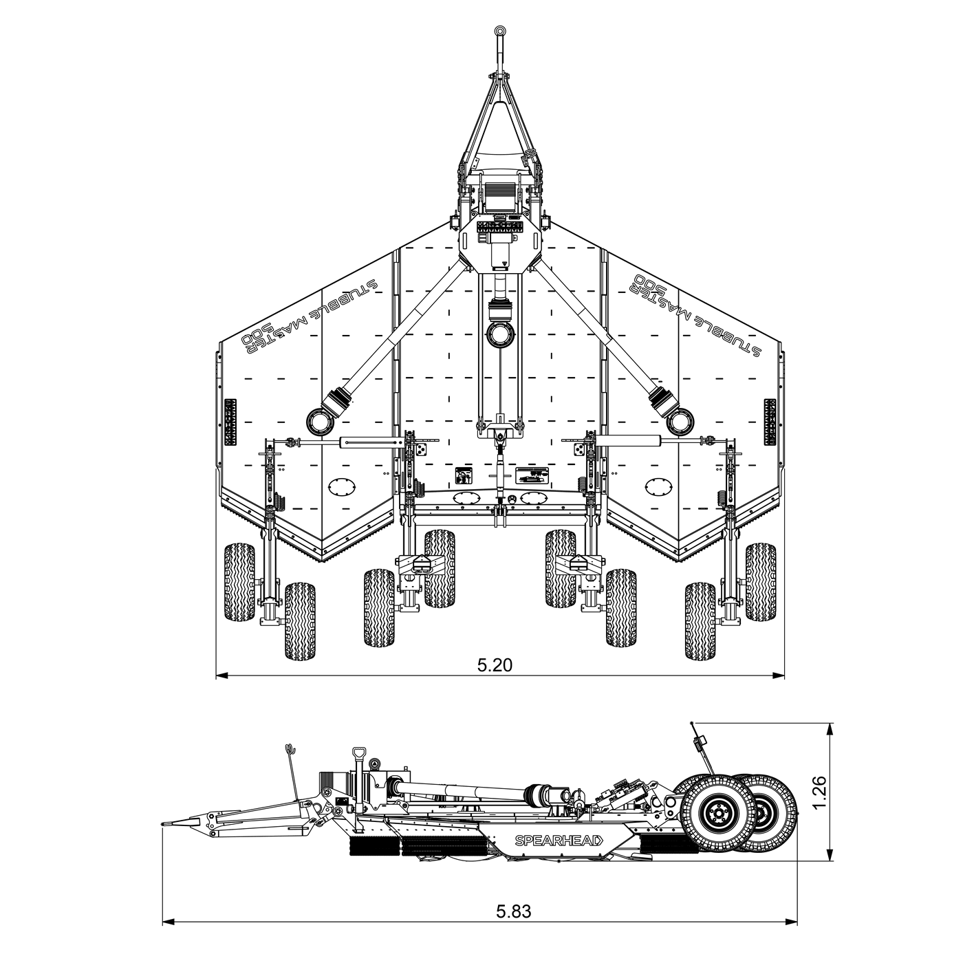 Spearhead STUBBLE MASTER 500 Working Dimensions