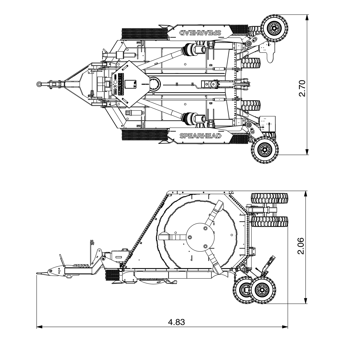 Multicut 460 PRO-Line Rotary Mower Transport Dimensions